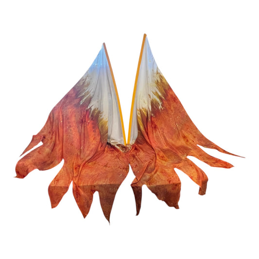 Oil and Fire Prophetic Hand dyed Worship Flags on Flexi Rods