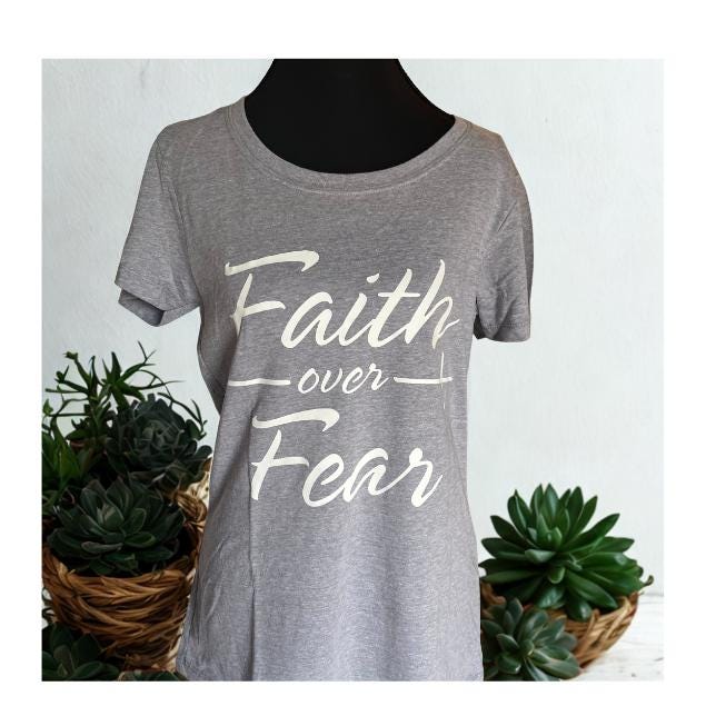 Faith Over Fear Insprational Christian Tee | New believer gift | Aesthetic faith Tee |Church Merch