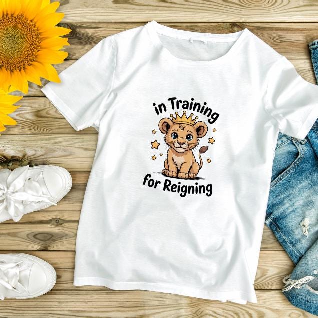 Cotton Toddlers In training for reigning Lion shirt, Kids Christian Church camp tee