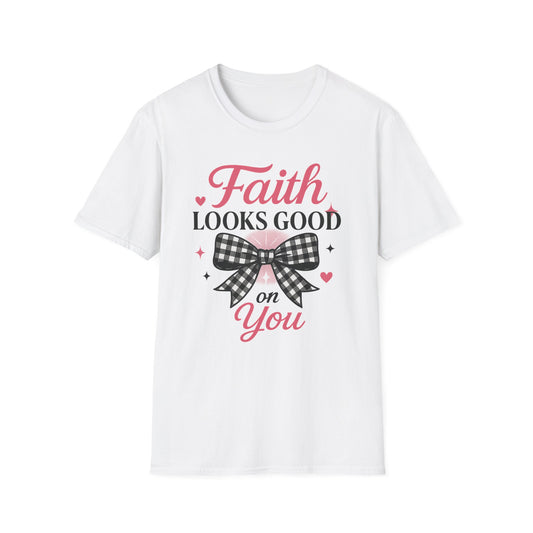 Coquette Faith Looks God on You Inspirational Tee,  Cute Faith T-Shirt, Inspirational Shirt, New Believer Gift , Church Merch