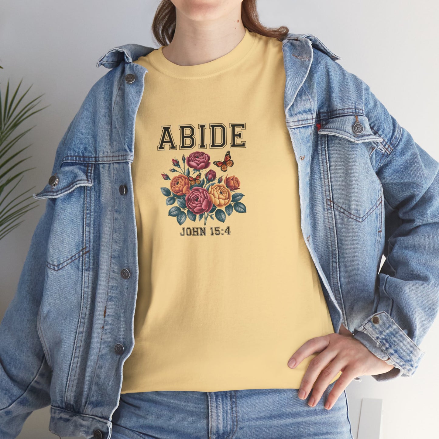 Abide In Him Christian Tee , Inspirational Shirt, New believer  Gift, Casual Church Tee , Faith-Based Tee, Praise T shirt