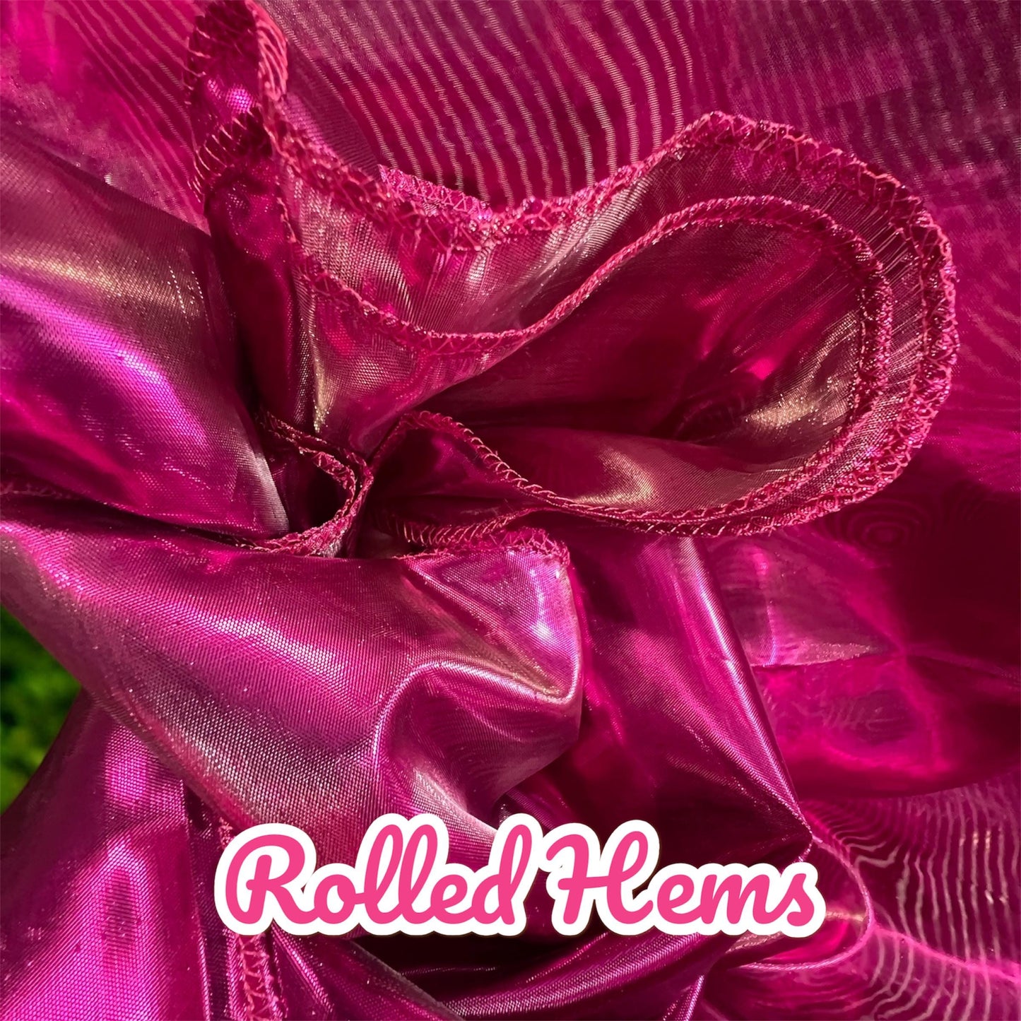 Fuschia Metallic Lame Worship Flags Praise Dance Banners with Flexi Rods