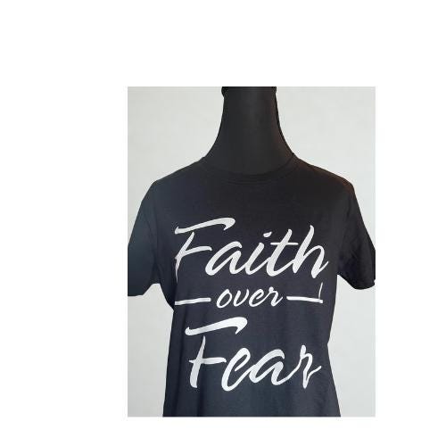 Faith Over Fear Insprational Christian Tee | New believer gift | Aesthetic faith Tee |Church Merch