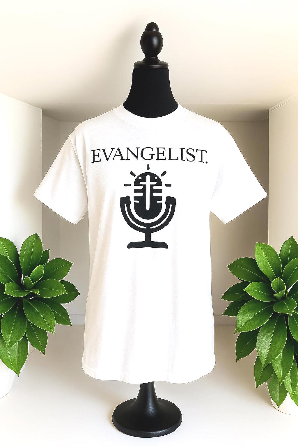 Evangelist Iron On Vinyl T-Shirt | Christian Apparel Unisex Faith-Based Church Team Tee | Evangelism top