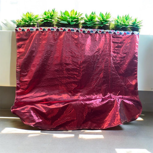 Red Metallic Lame Worship Flags with Flexi Rods