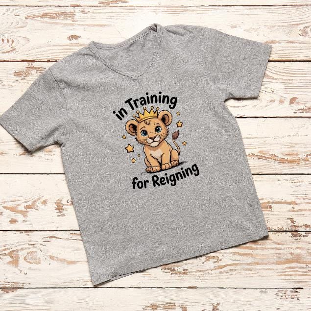 Cotton Toddlers In training for reigning Lion shirt, Kids Christian Church camp tee