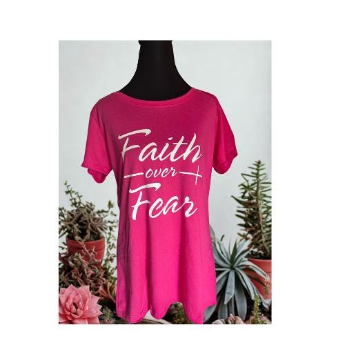 Faith Over Fear Insprational Christian Tee | New believer gift | Aesthetic faith Tee |Church Merch