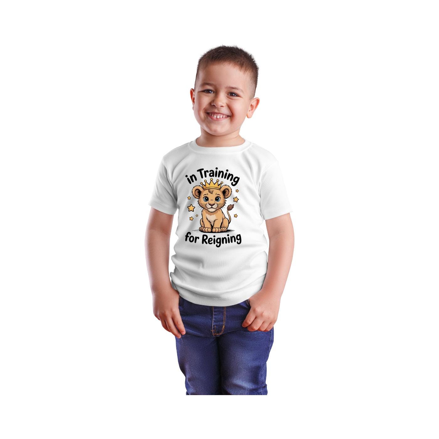 Cotton Toddlers In training for reigning Lion shirt, Kids Christian Church camp tee