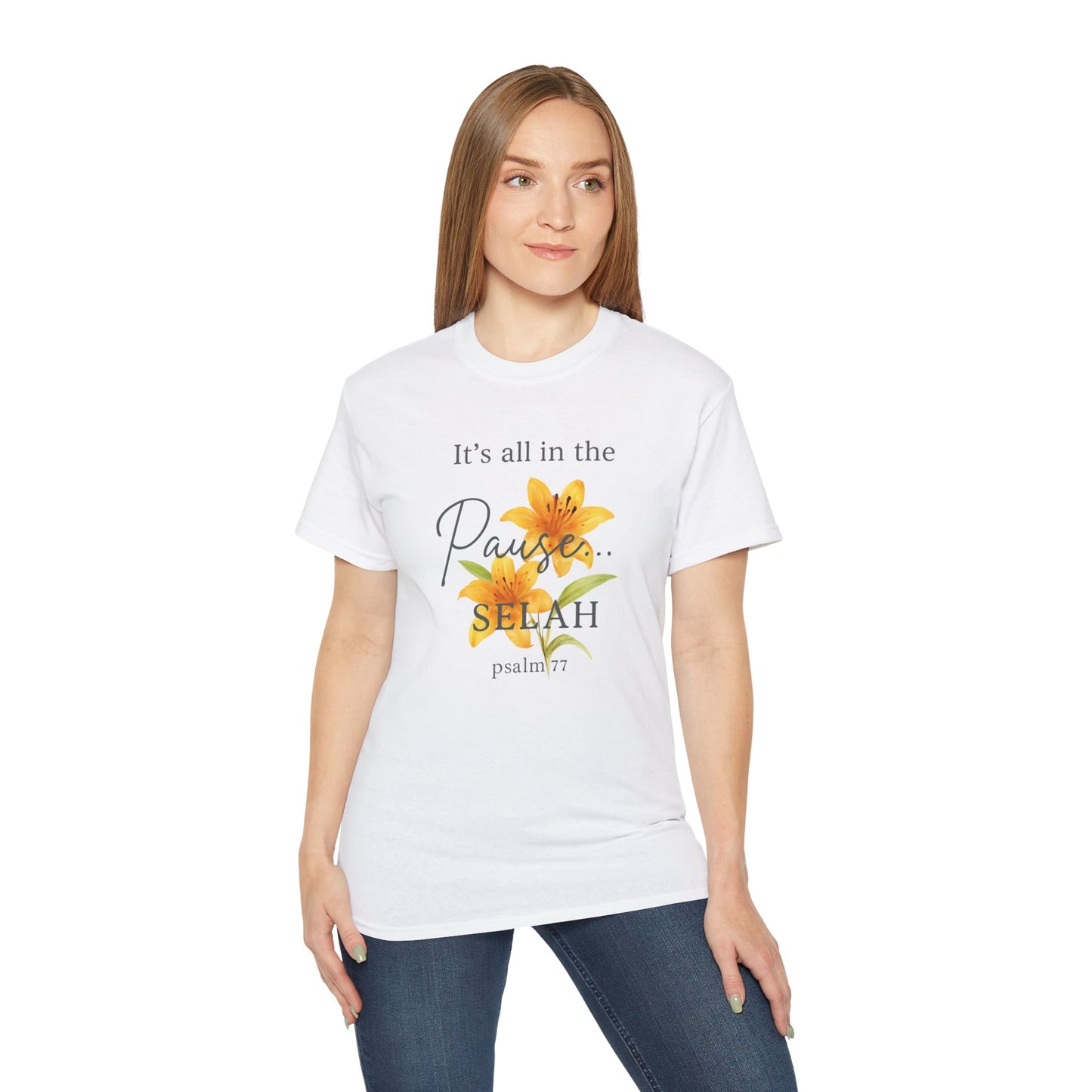 Floral It's all in the Pause Christian Tee, Inspirational Christian Shirt, New believer gift , Church Merch