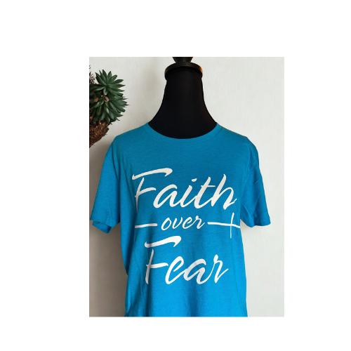 Faith Over Fear Insprational Christian Tee | New believer gift | Aesthetic faith Tee |Church Merch