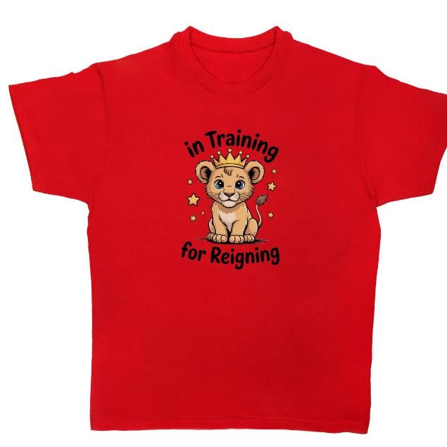 Cotton Toddlers In training for reigning Lion shirt, Kids Christian Church camp tee