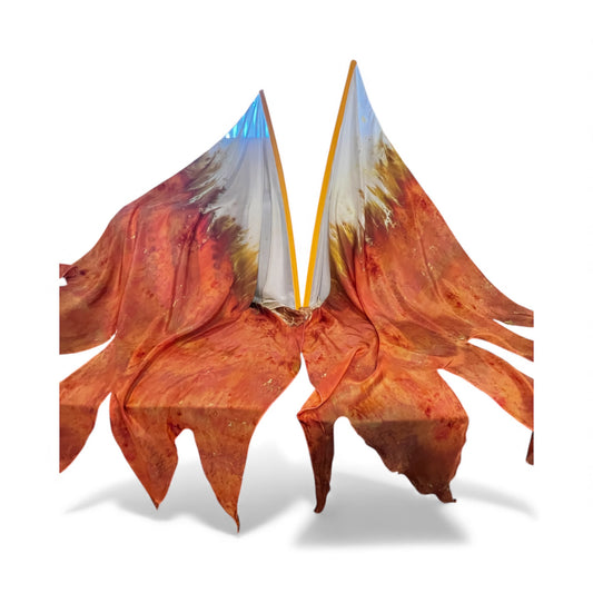 Oil and Fire Prophetic Hand dyed Worship Flags on Flexi Rods