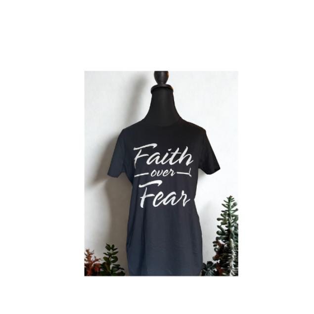 Faith Over Fear Insprational Christian Tee | New believer gift | Aesthetic faith Tee |Church Merch