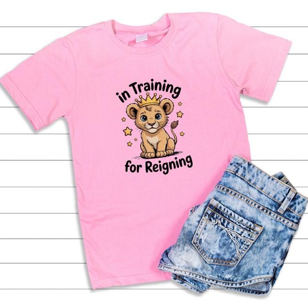 Cotton Toddlers In training for reigning Lion shirt, Kids Christian Church camp tee